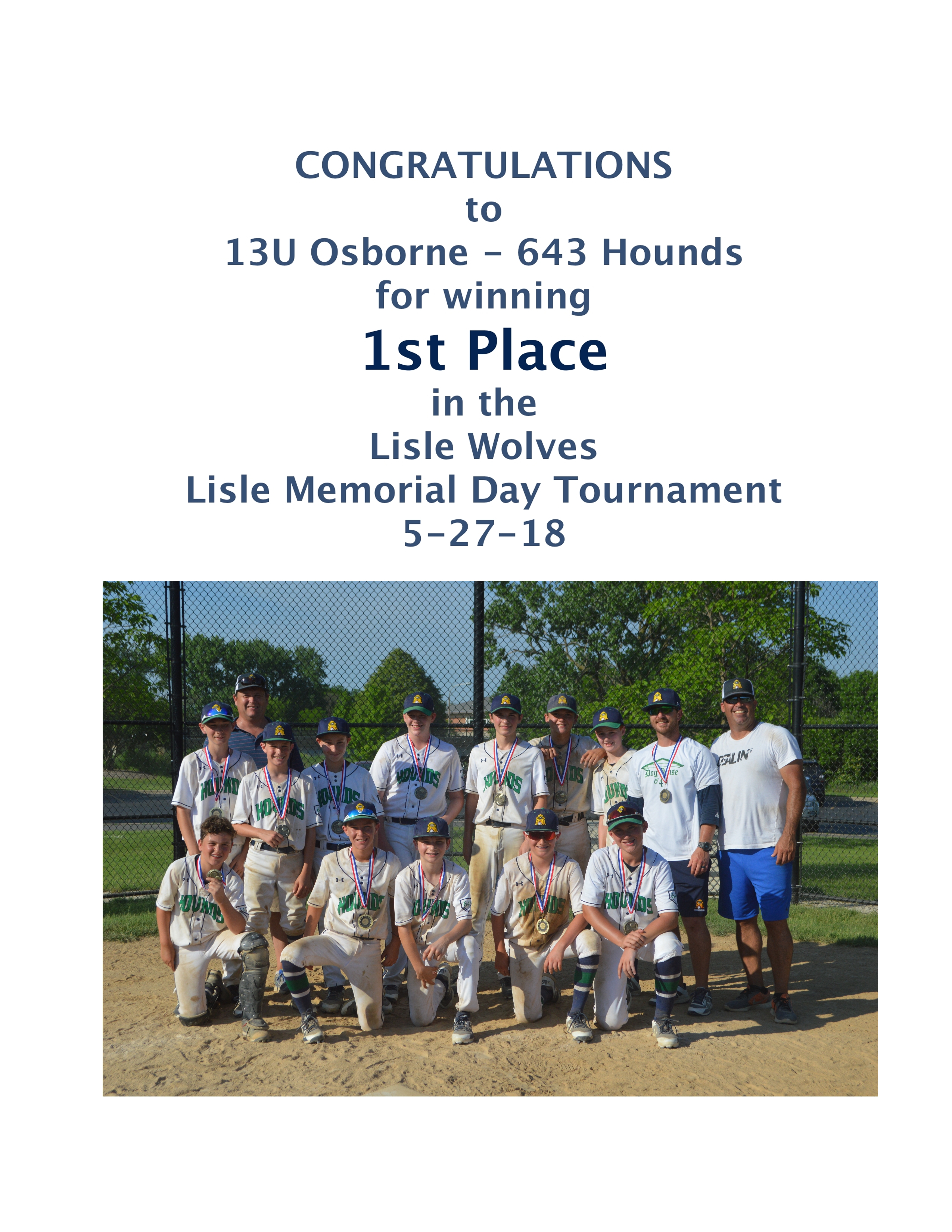 Hounds Wins 643 Baseball