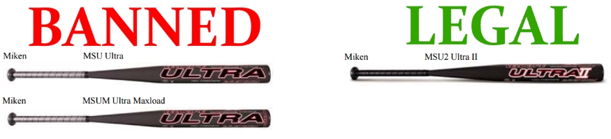 illegal softball bats