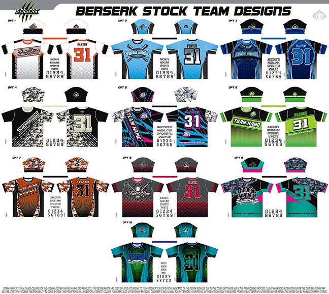 berserk softball jerseys