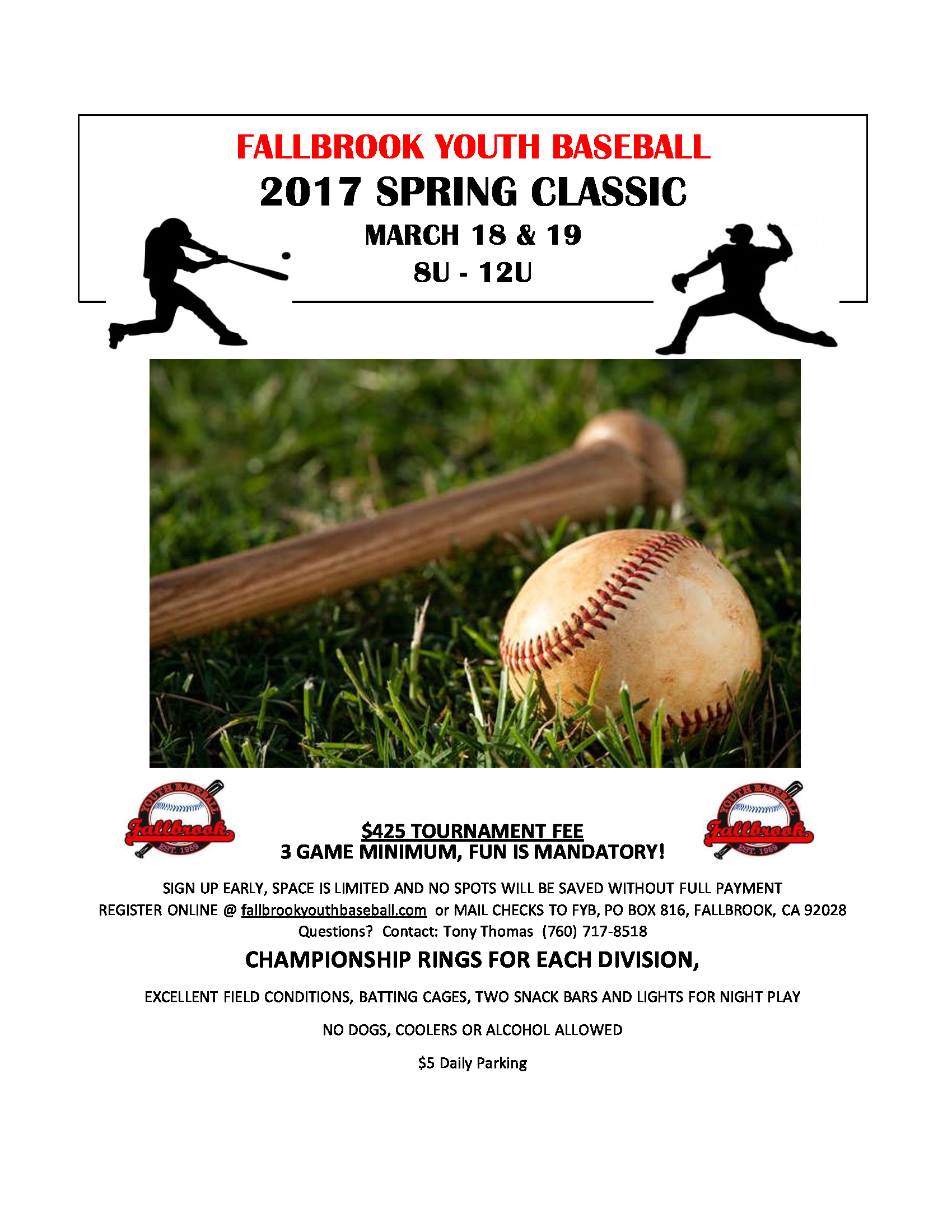 Fallbrook Youth Baseball Tournaments