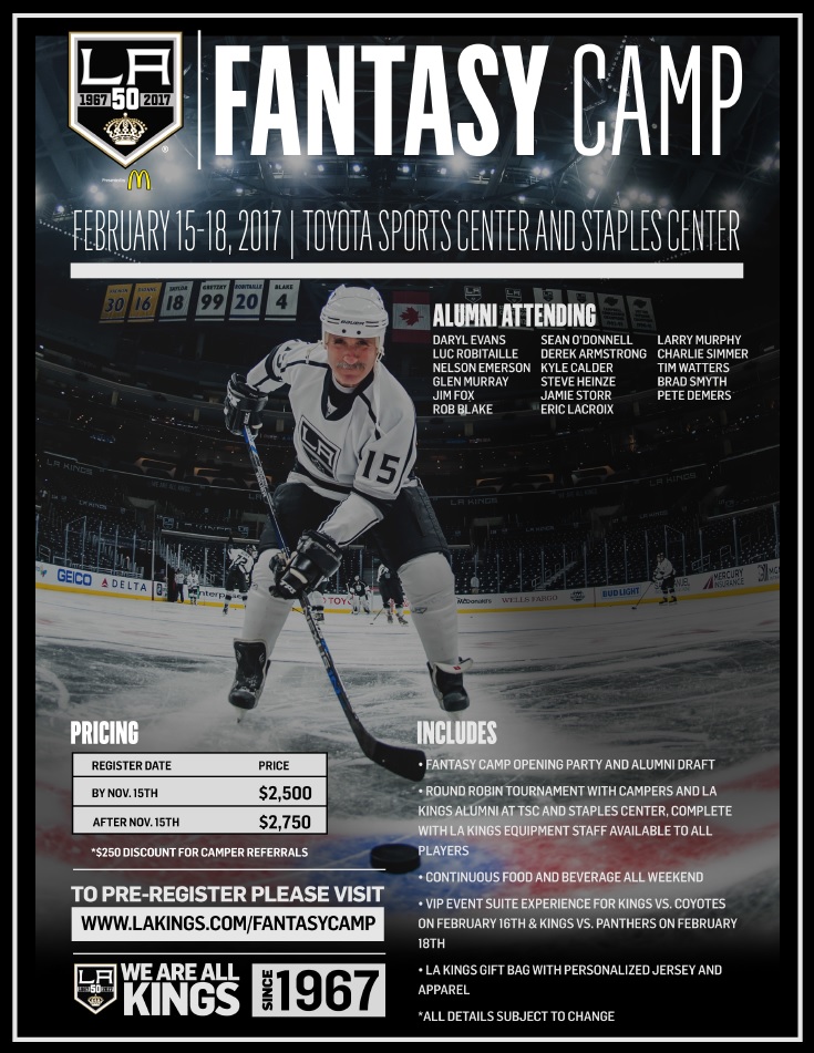 LA Kings Fantasy Camp 2017 (Expired) LA Kings Hockey Development