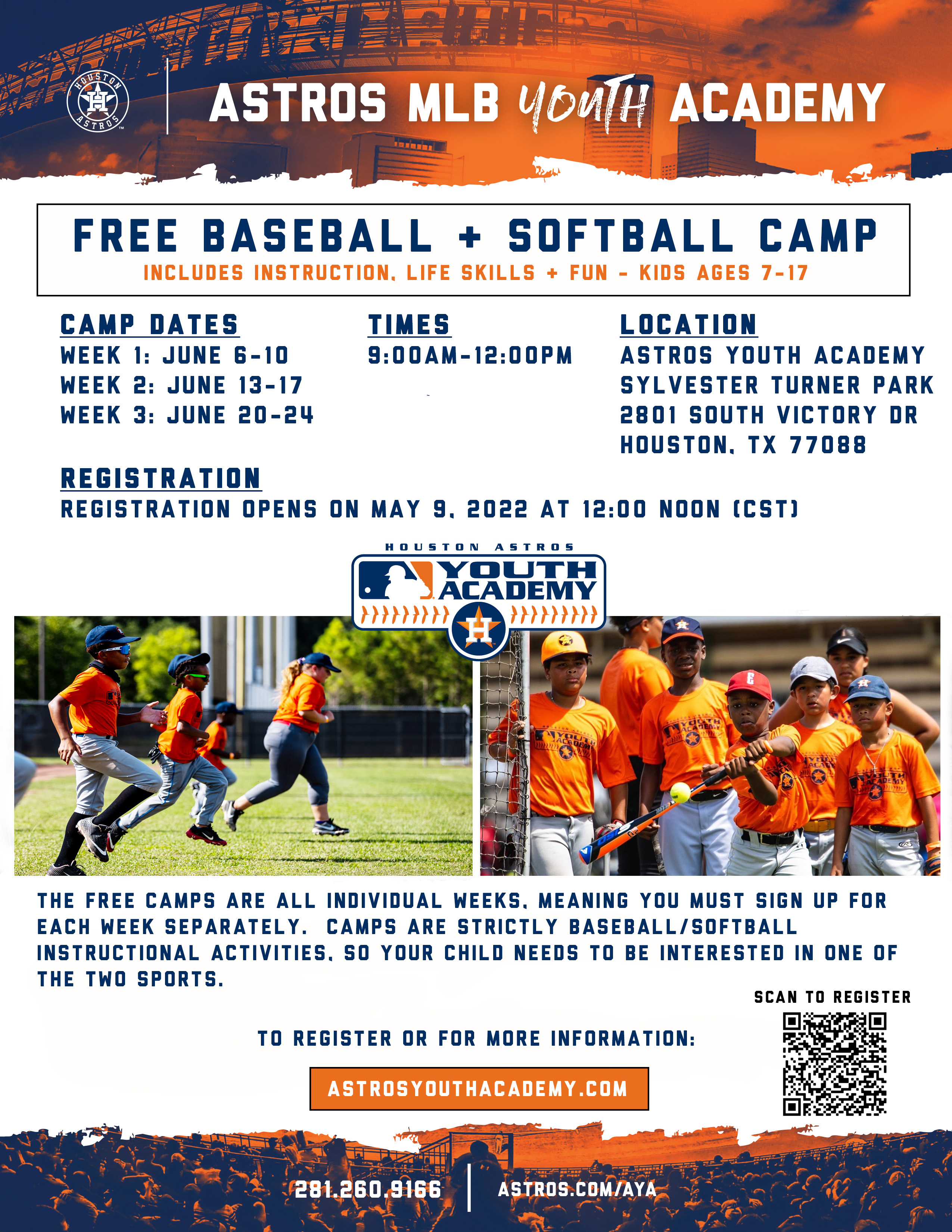 Exciting, FREE Opportunity: Houston Astros MLB Youth Academy