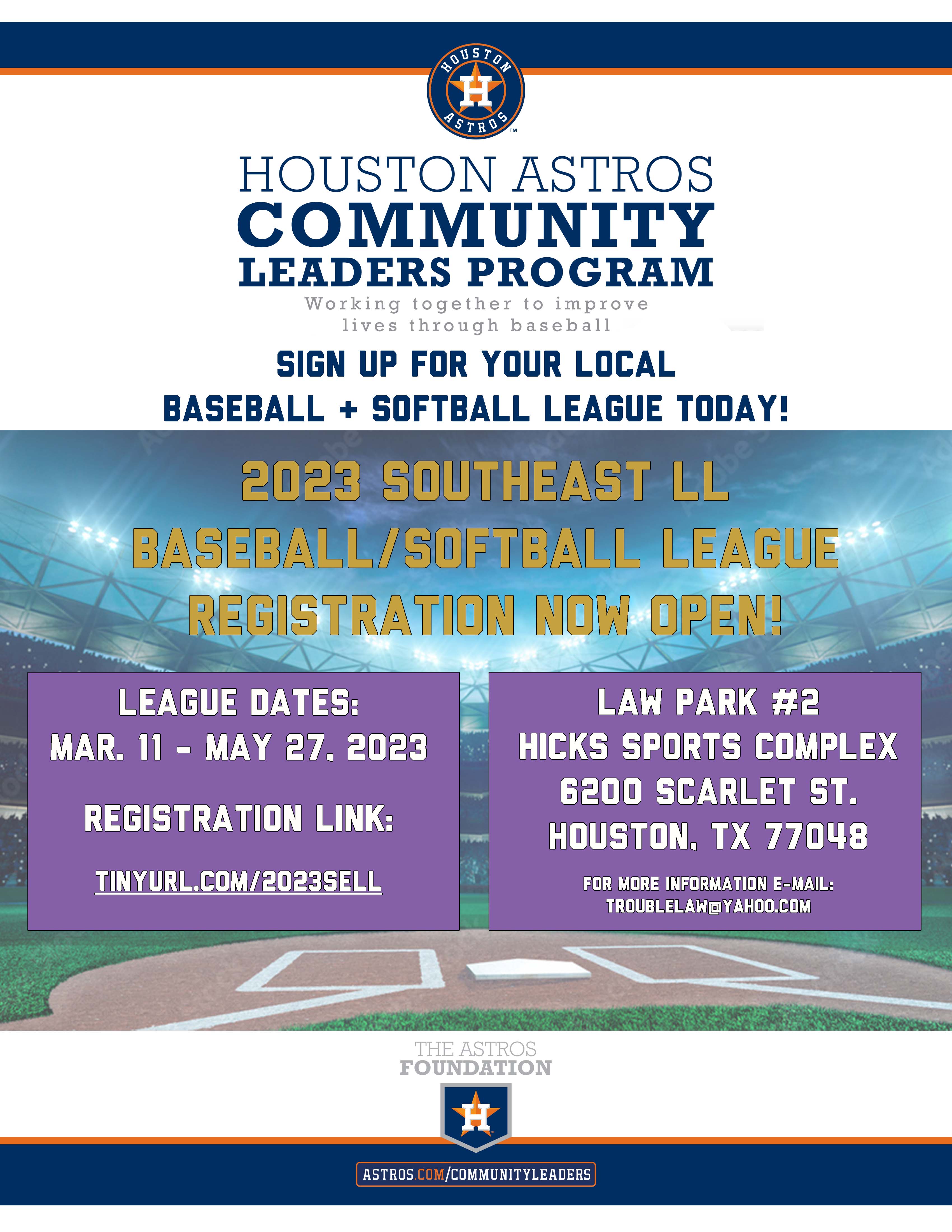 2023 Southeast LL Spring Baseball/Softball League Houston Astros