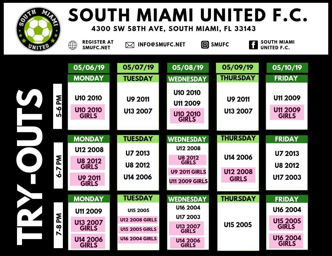 south miami united f c competitive travel tryouts 2019 2020 south miami united fc south miami united f c competitive