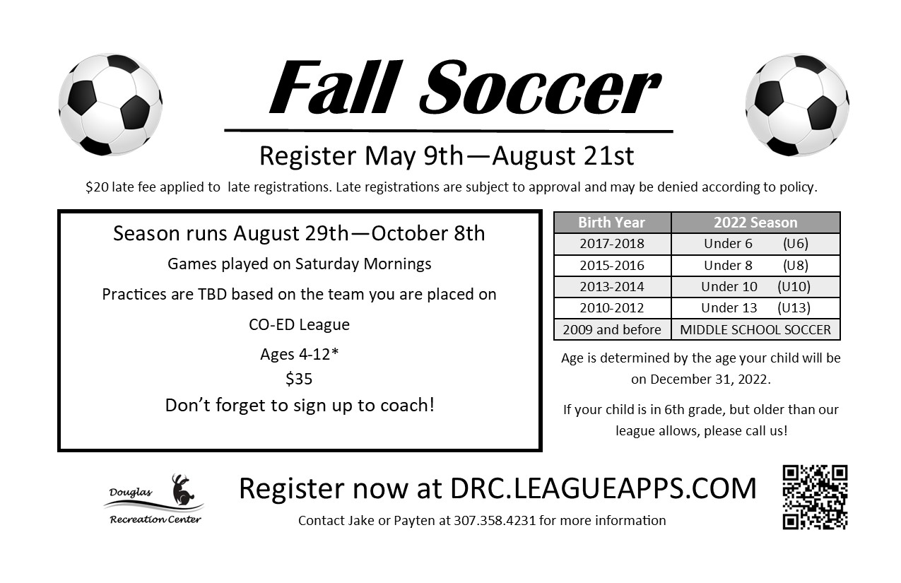 2022 DRC Fall Soccer Douglas Recreation Center