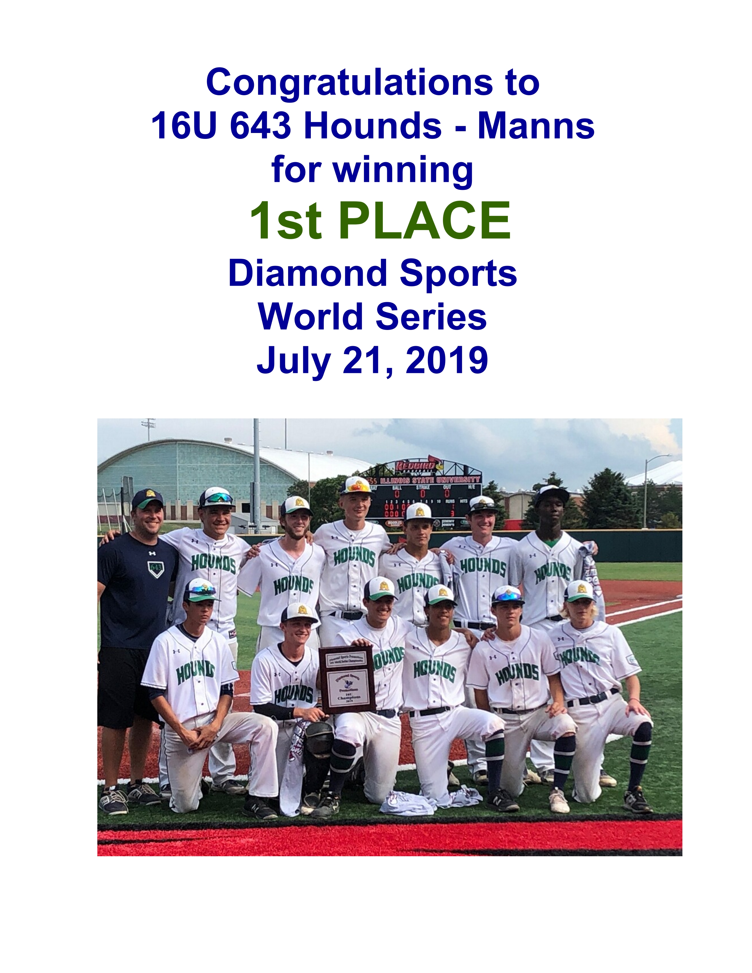 Hounds Wins 643 Baseball