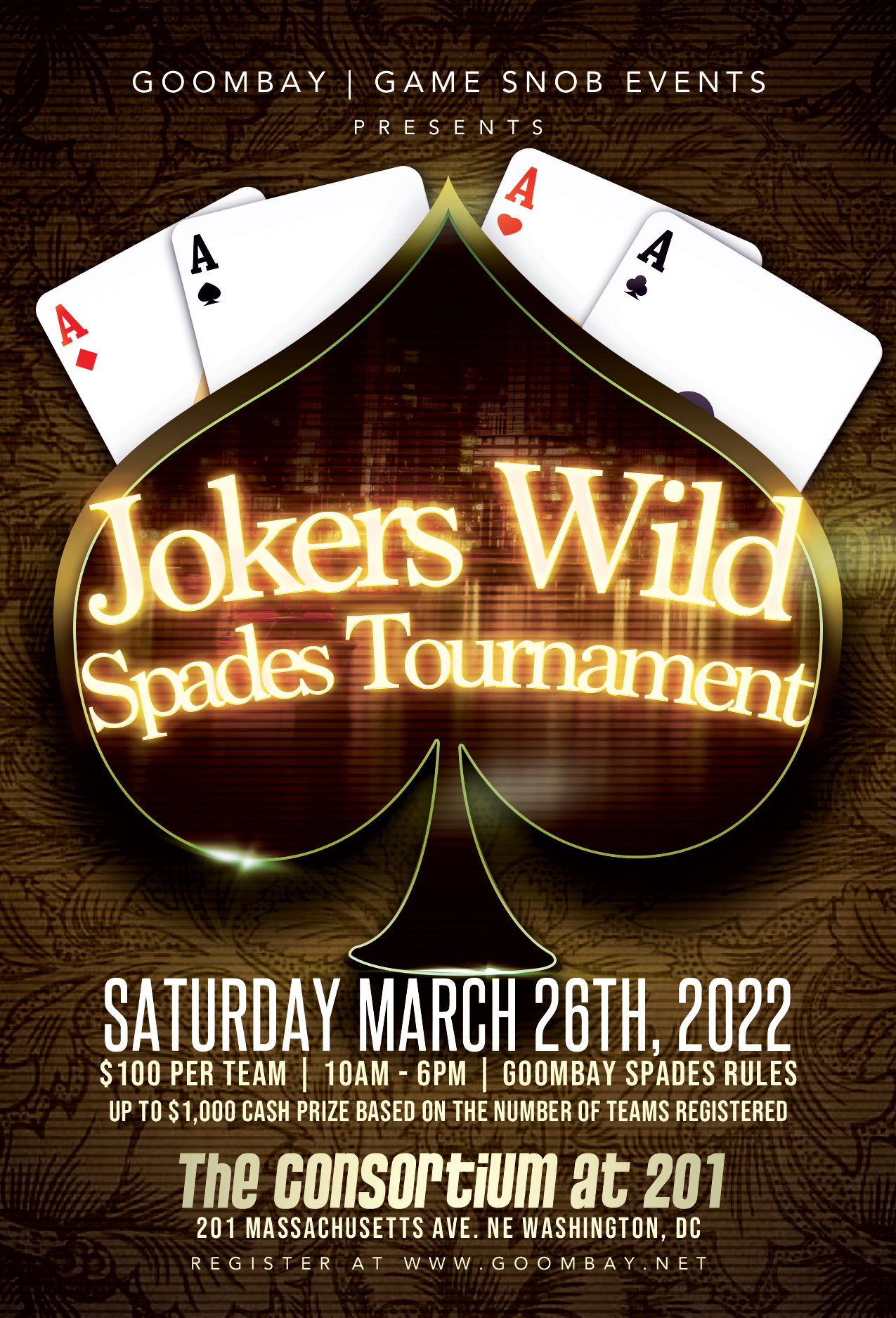 The Jokers Wild Spades Tournament 12022 Goombay DC