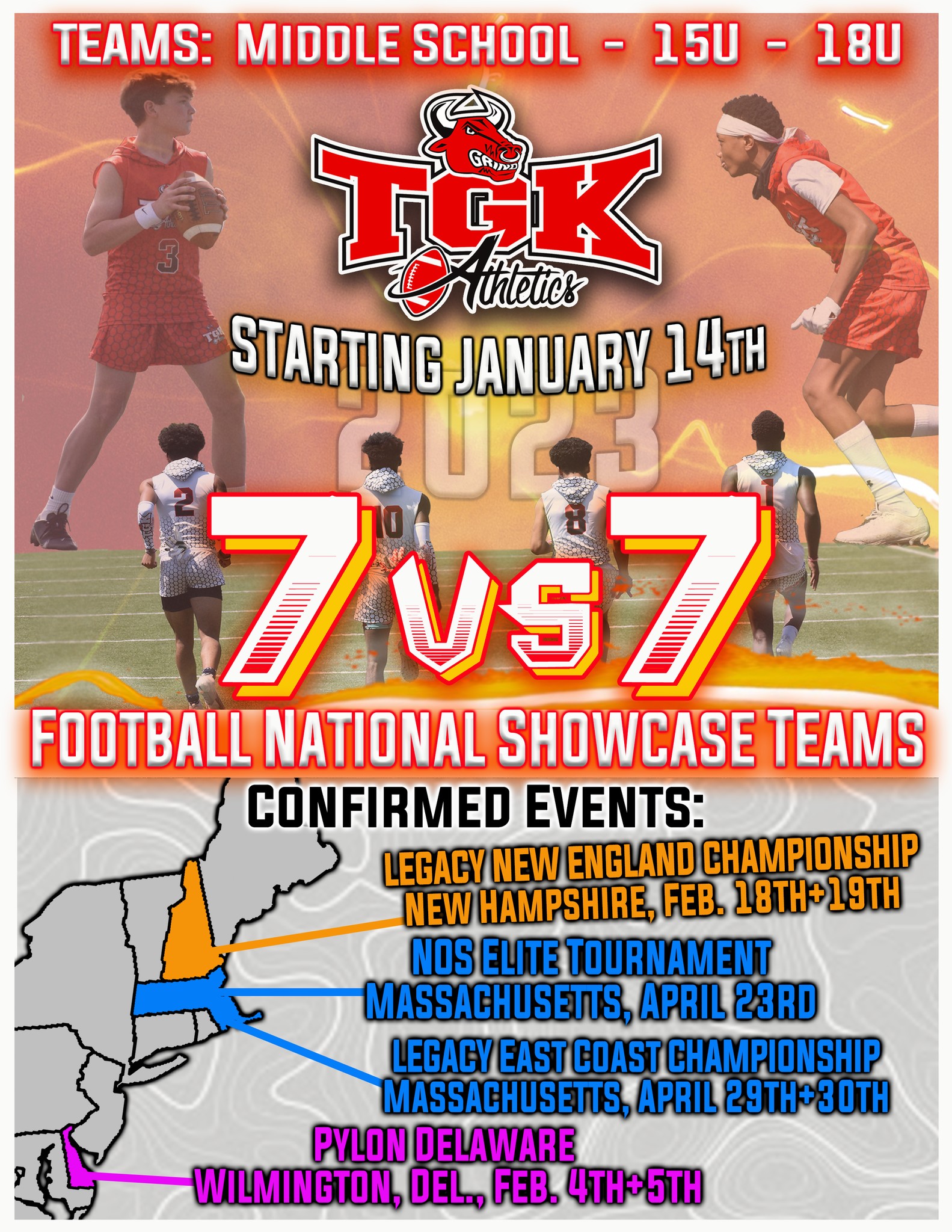 NFL Flag Football w/ Skills & Drills + Weekly Games : TGK Athletics