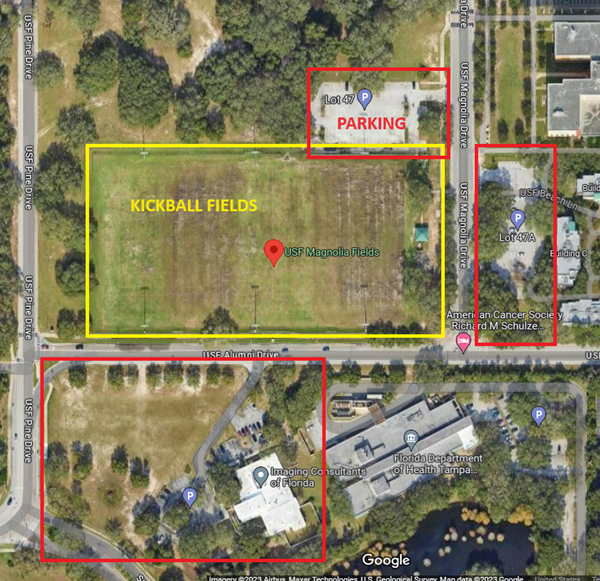 Location details for USF Magnolia Fields Kickball Society of Tampa Bay