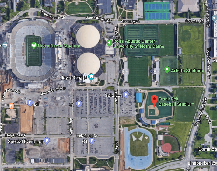 Location Details For In Notre Dame Frank Eck Stadium Rawlings Tigers