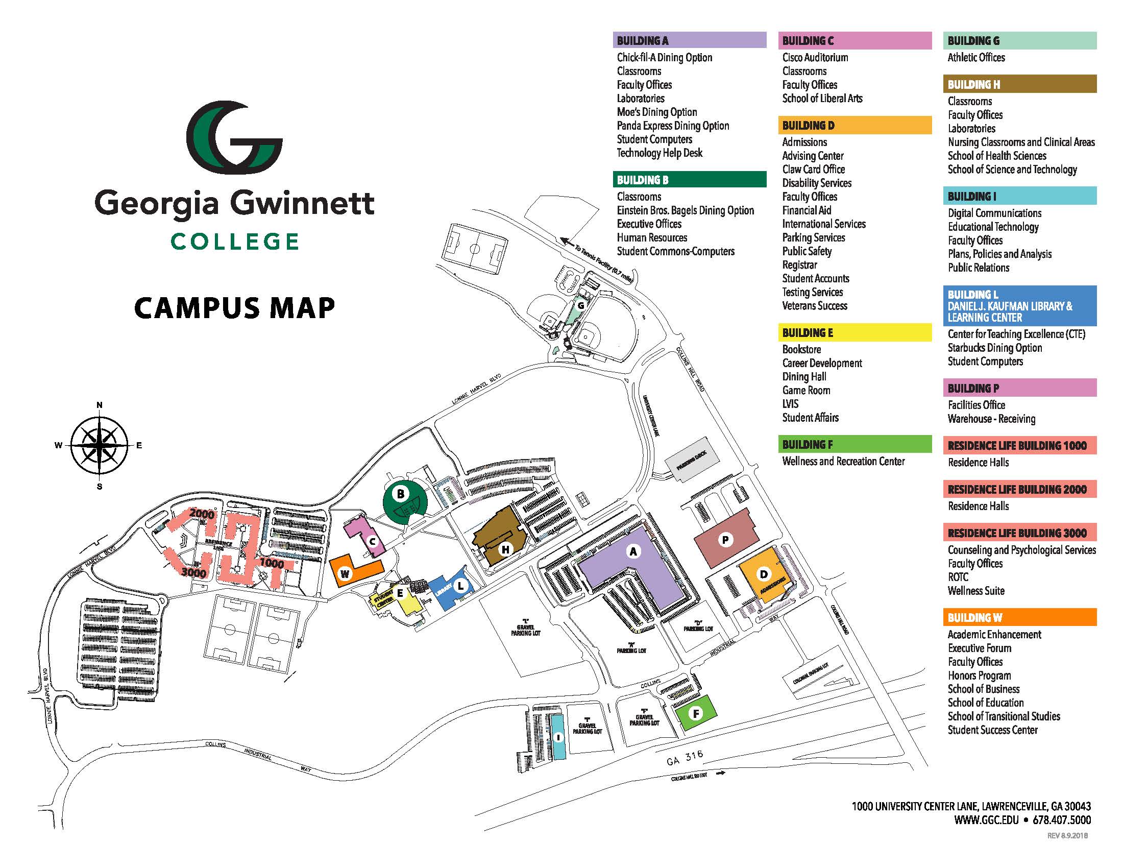 Georgia Gwinnett College Map Location Details For Ga-Georgia Gwinnett College : Rawlings Tigers