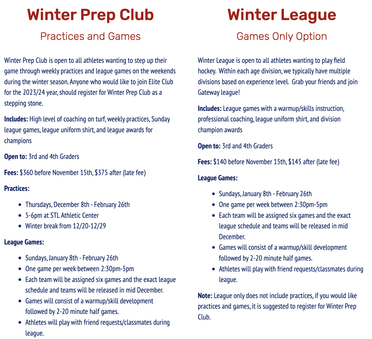 2022/23 3rd and 4th Grade Winter Programs Gateway Field Hockey