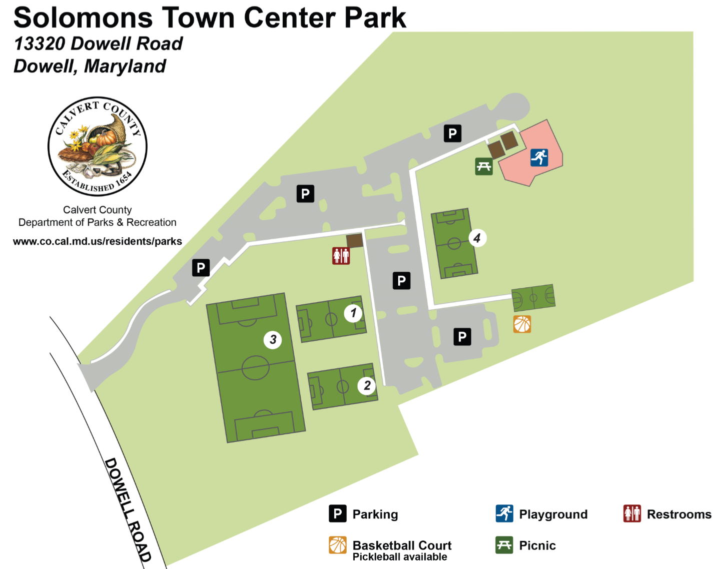 Hallowing Point Park Field Map Calvert Soccer Association : Locations