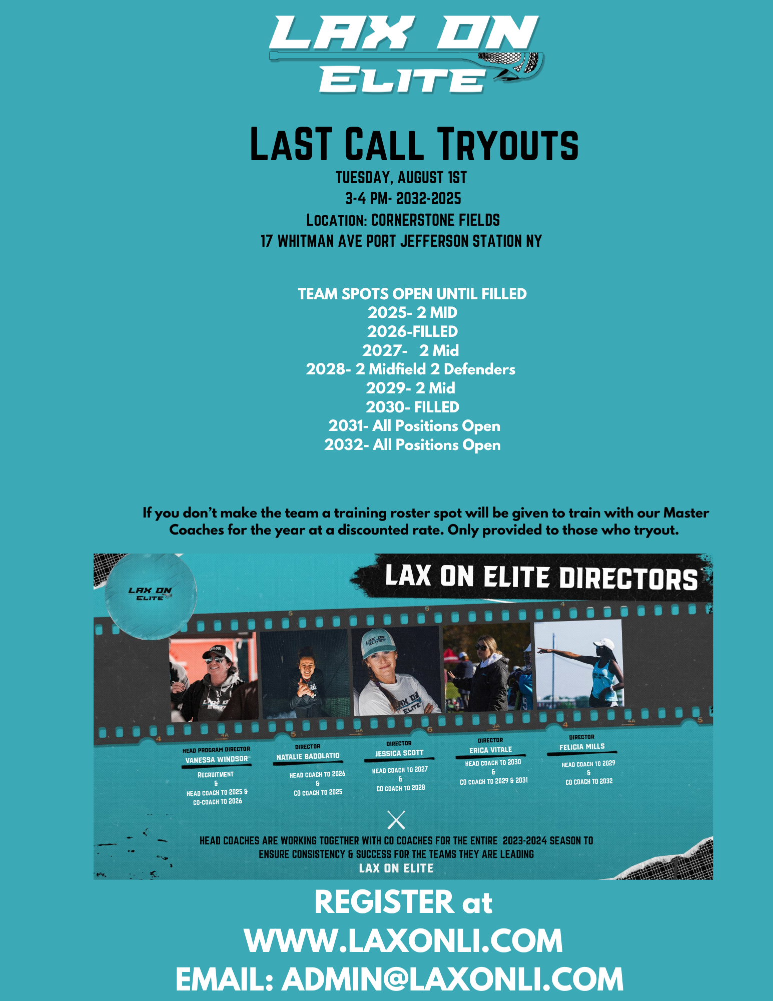 Lax On Elite LAST CALL Tryouts 20232024 Season