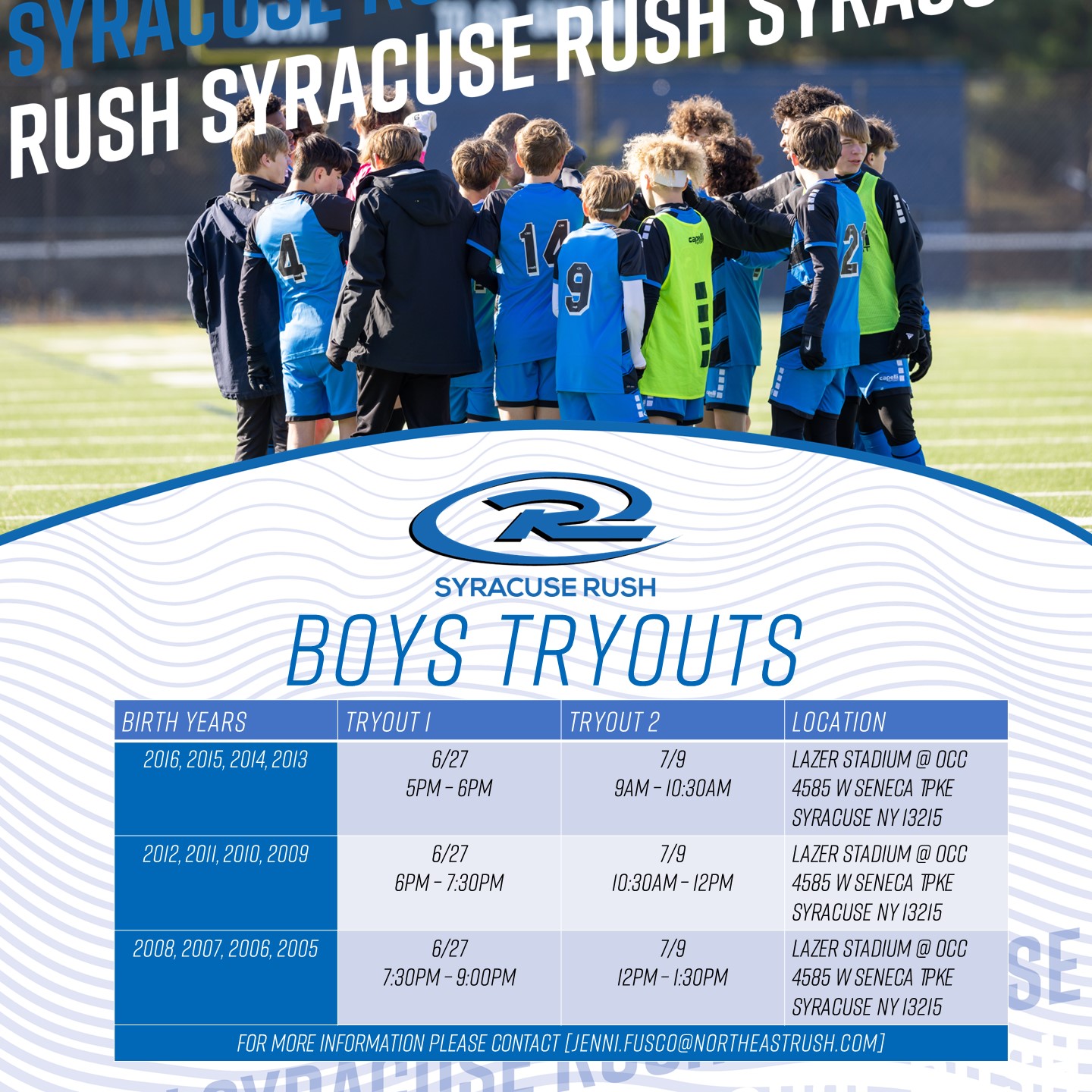 Syracuse Rush 2023/24 Tryout Registration NY Rush Syracuse