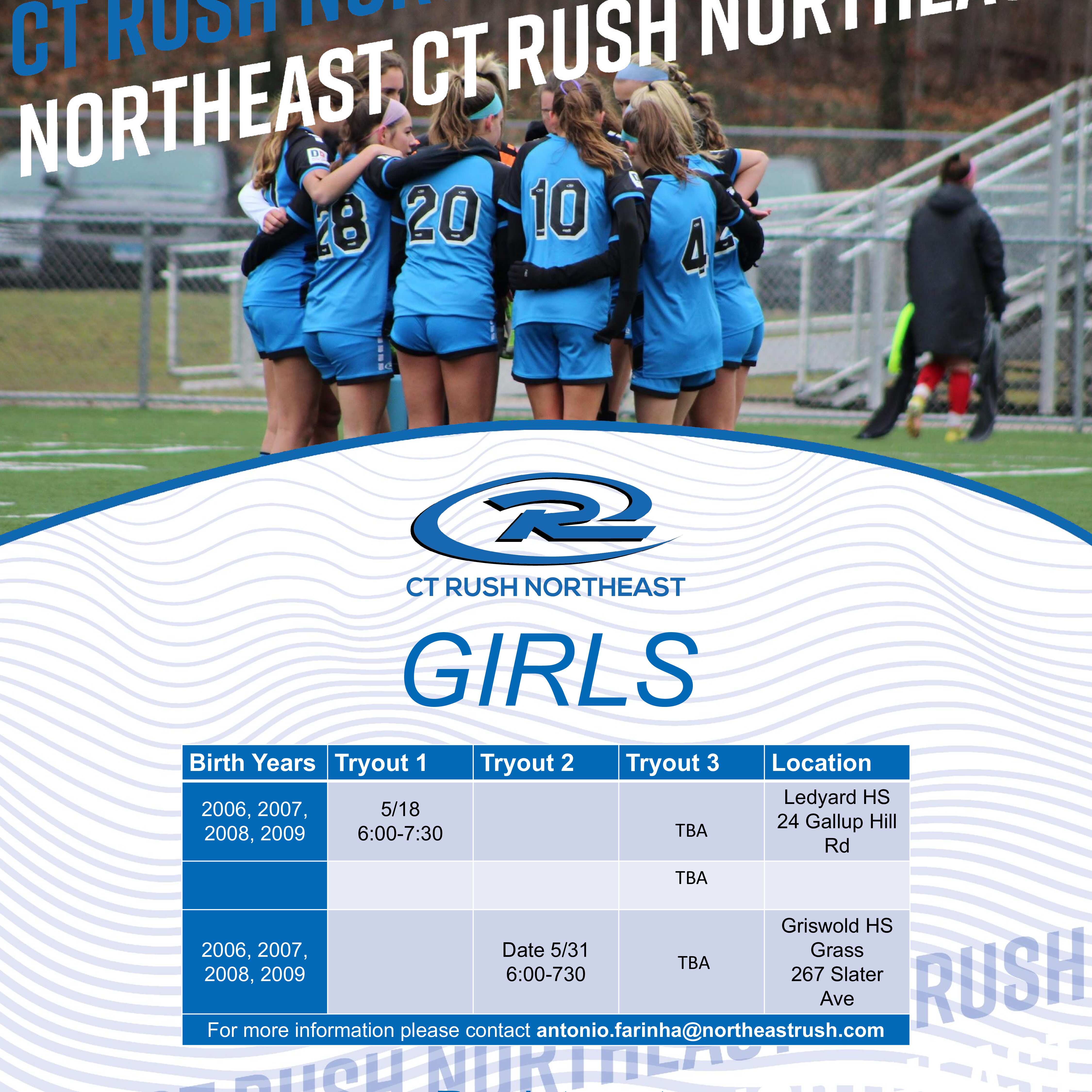 CT Rush Northeast 2023/24 Tryout Registration