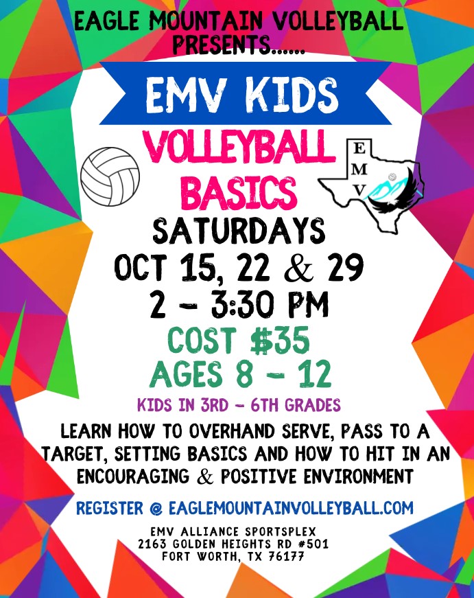 EMV Kids Volleyball Basics Eagle Mountain Volleyball