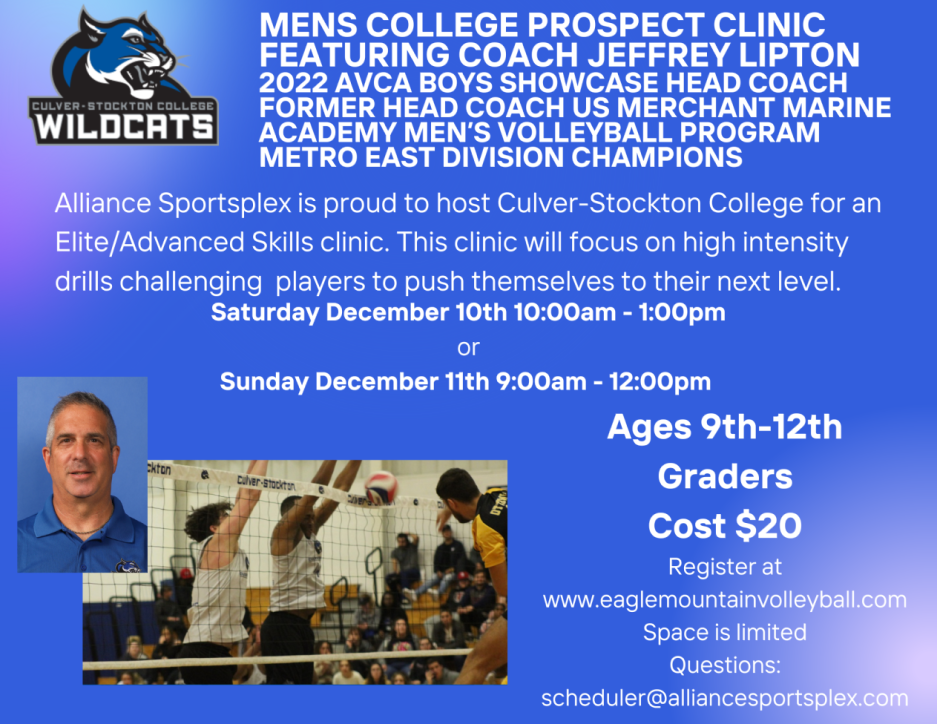 CulverStockton College Mens Clinic Eagle Mountain Volleyball