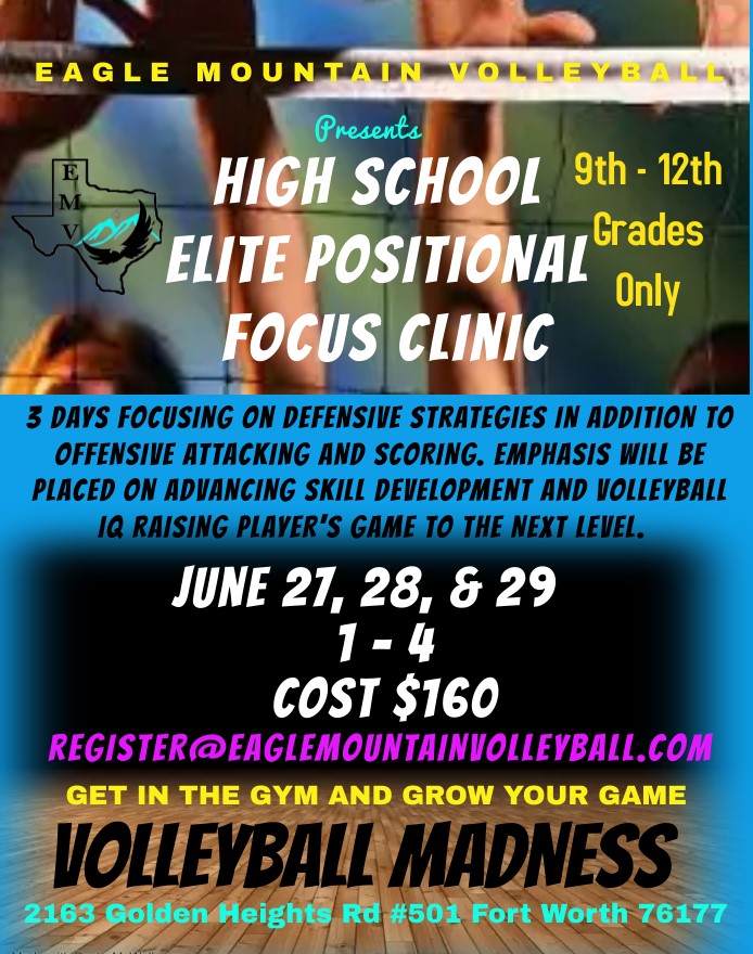 High School Elite Positional Focus Camp : Eagle Mountain Volleyball