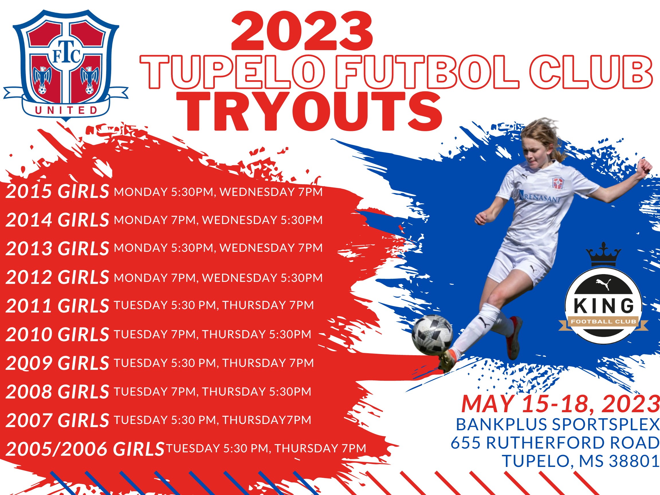 2023/2024 TFC United Tryouts Tupelo Futbol Club