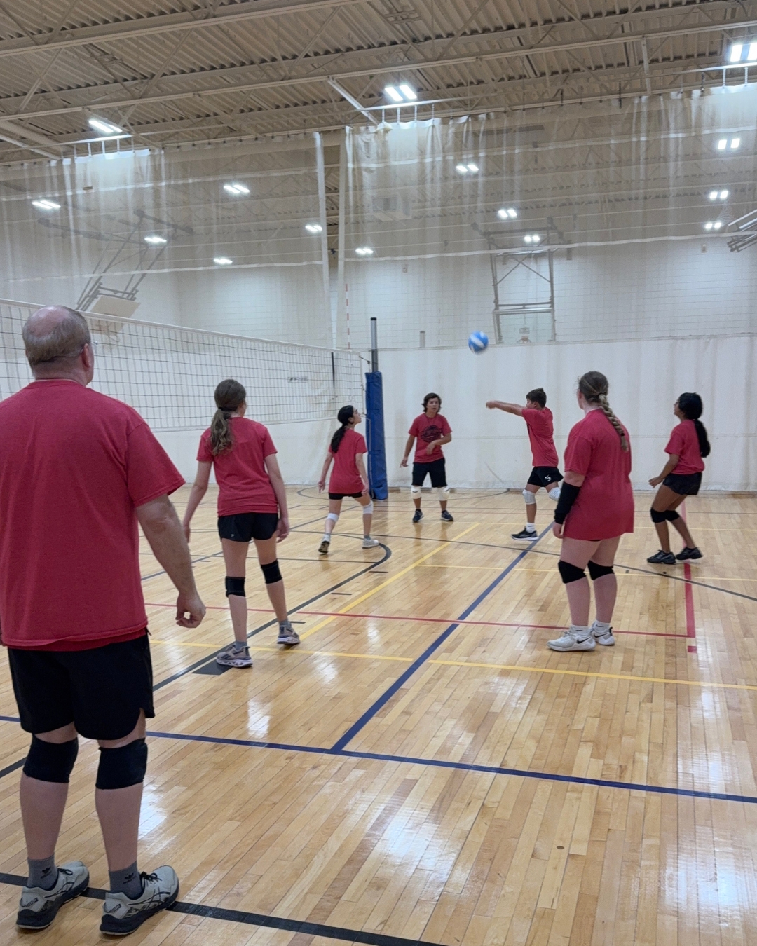 Youth volleyball team moment