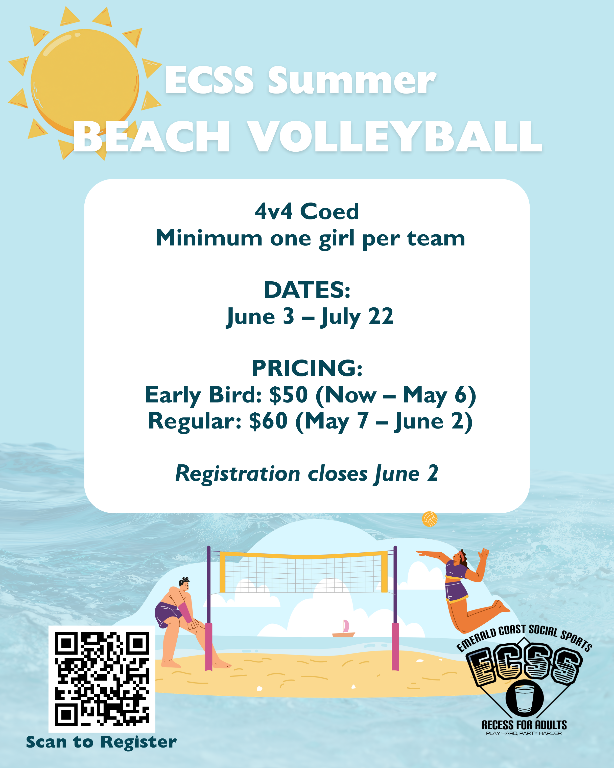 ECSS 4v4 Beach Volleyball League - June 3rd