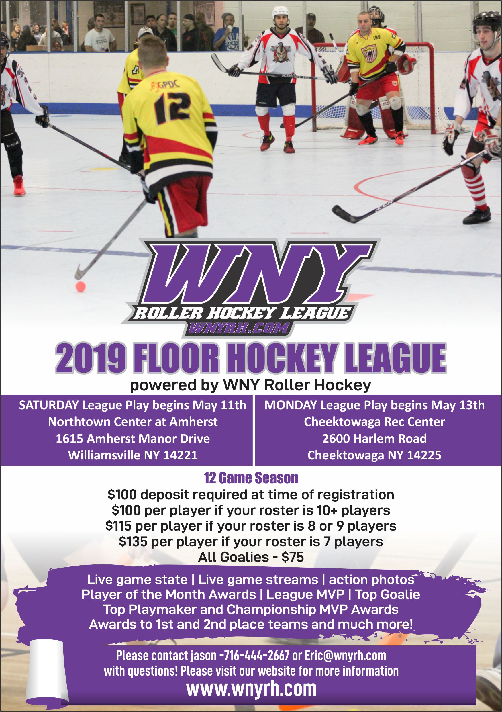 (4a) CHEEKTOWAGA REC CENTER FLOOR Hockey Spring/Summer Session WNY