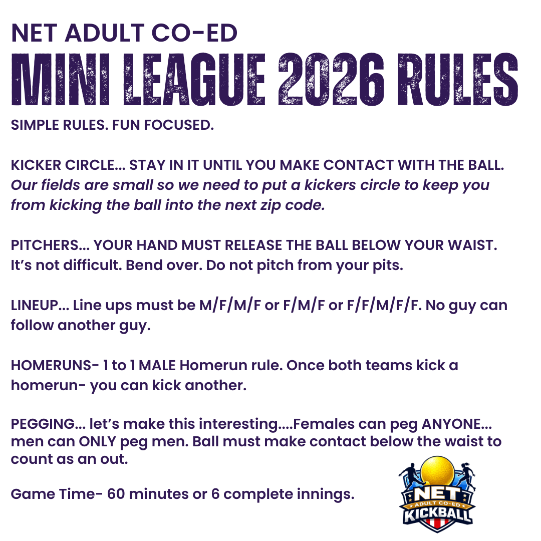NET Adult Co-Ed Mini League Rules