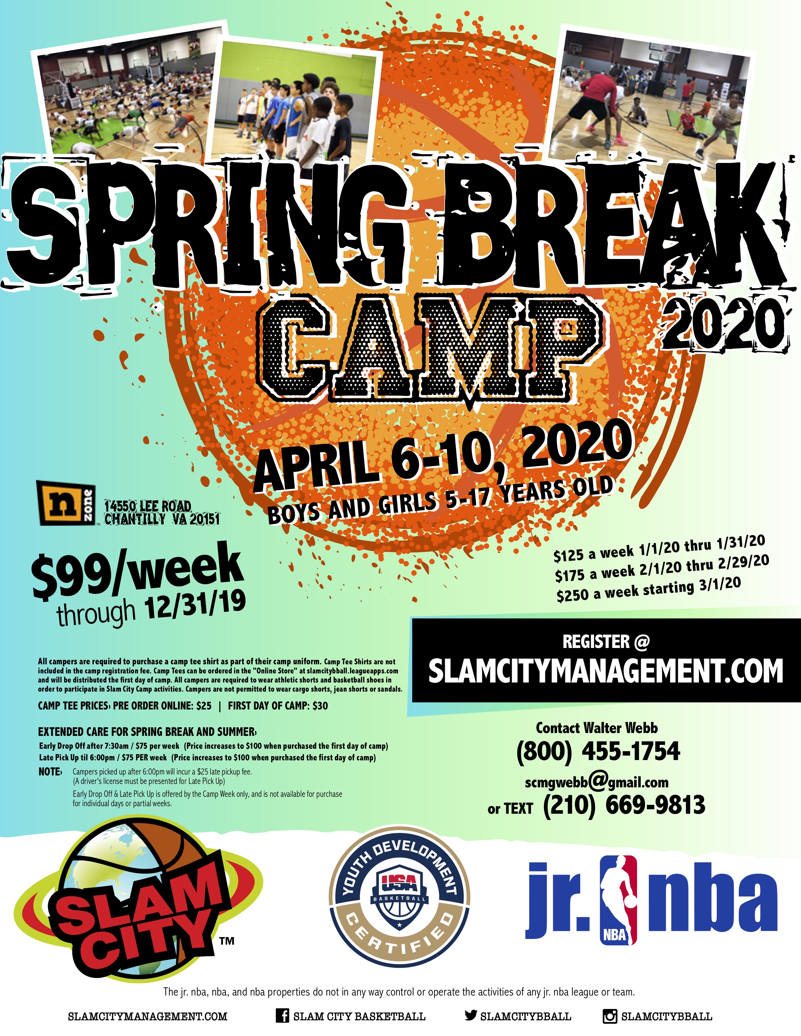 2020 Slam City Spring Break Basketball Camp Slam City Management